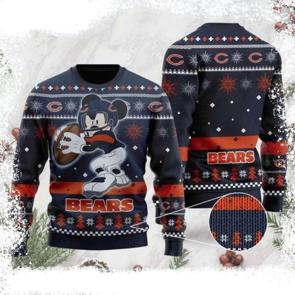 Unique Chicago Bears Mickey Mouse Ugly Christmas Sweater - available at - rugbyfanstore.com