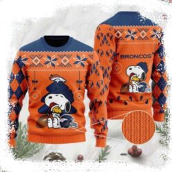 Unique Denver Broncos Gift – Cute Snoopy Ugly Christmas Sweater - available at - rugbyfanstore.com