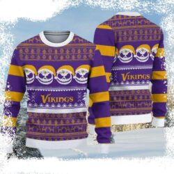 Unique Minnesota Vikings Gifts For Him – Pumpkin Pattern Sweater - available at - rugbyfanstore.com