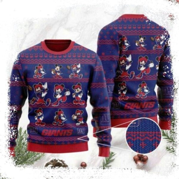 Unique Ny Giants Gifts – Mickey Mouse Christmas Sweater - available at - rugbyfanstore.com