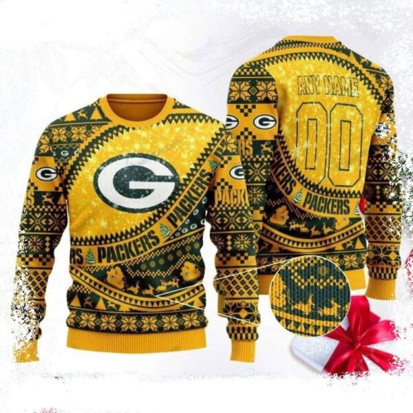 Unique Packers Gifts – Snow Texture Green Bay Packers Ugly Christmas Sweater - available at - rugbyfanstore.com