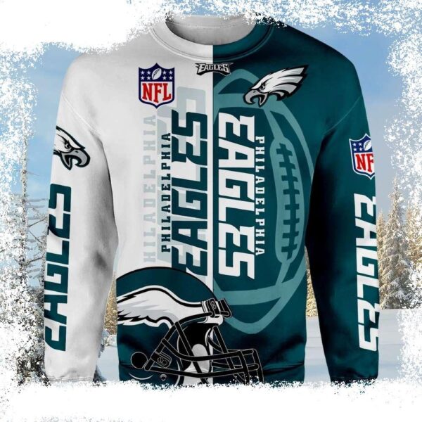 Unleash The Eagles Spirit – Philadelphia Eagles Logo Print All Over Ugly Christmas Sweater - available at - rugbyfanstore.com