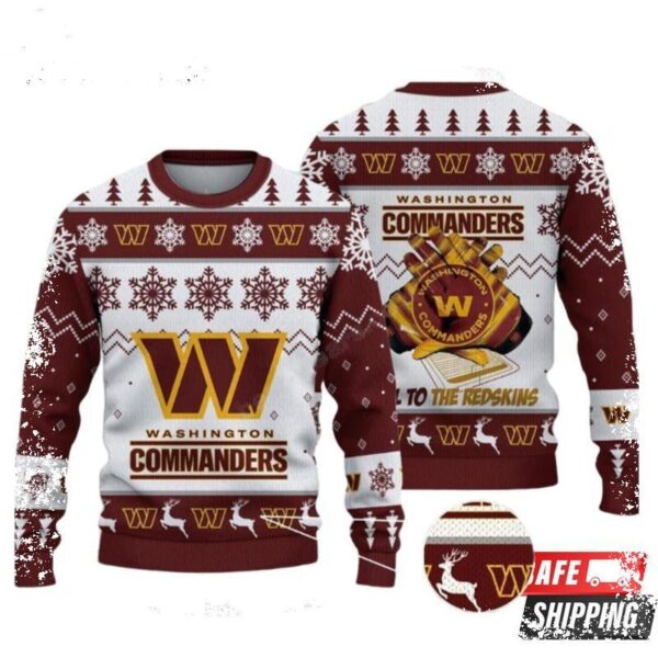 Washington Commanders Nfl Big Logo Ugly Christmas Sweaters - available at - rugbyfanstore.com