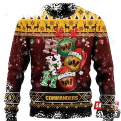 Washington Commanders NFL Ho Ho Ho Ugly Christmas Sweaters - available at - rugbyfanstore.com