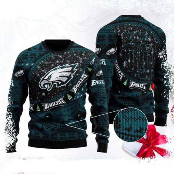 Winter Wonderland – Personalized Unique Philadelphia Eagles Ugly Sweater With Snowflakes - available at - rugbyfanstore.com