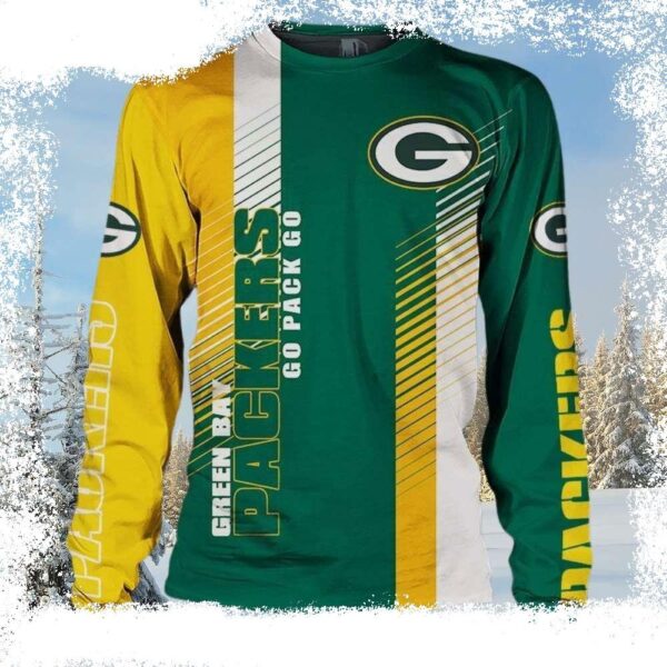 Wrapped In Packers Pride – Ugly Sweater With Green Bay Packers Logo - available at - rugbyfanstore.com