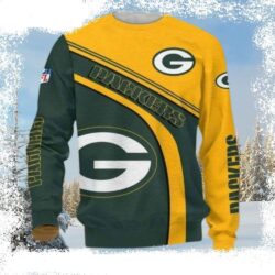 Yellow Green Big Logo Version Shines On Green Bay Packers Ugly Christmas Sweater - available at - rugbyfanstore.com