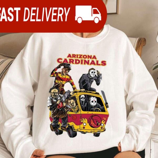 Arizona Cardinals Horror Character Halloween NFL Sweatshirt Gifts for Fans - available at - rugbyfanstore.com