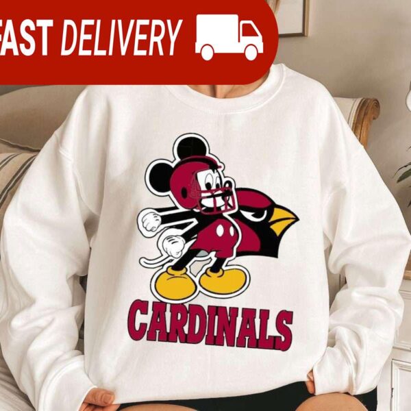 Arizona Cardinals Mickey Mouse Disney NFL Sweatshirt Gifts for Football Fans - available at - rugbyfanstore.com