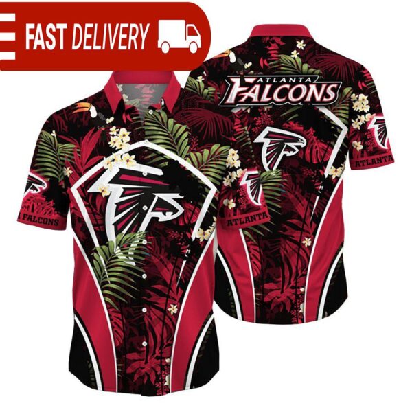 Atlanta Falcons NFL Flower Tropical Hawaiian Shirt - available at - rugbyfanstore.com