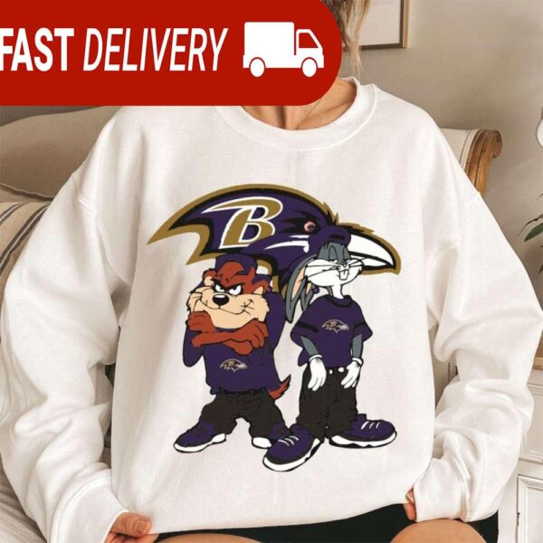 Baltimore Ravens Bugs Bunny Looney Tunes NFL Sweatshirt Gifts for Fans - available at - rugbyfanstore.com