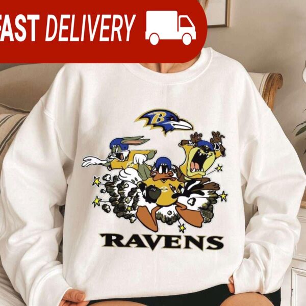 Baltimore Ravens Football Looney Tunes NFL Sweatshirt Gifts for Fans - available at - rugbyfanstore.com