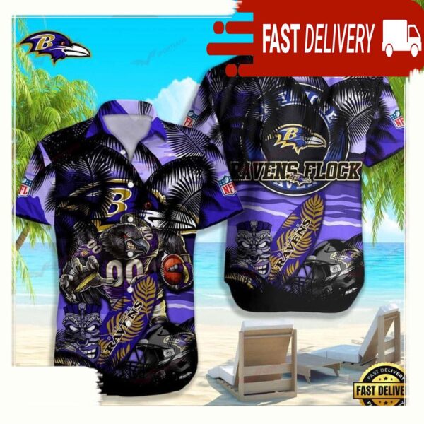 Baltimore Ravens NFL Summer Hawaiian Shirt - available at - rugbyfanstore.com