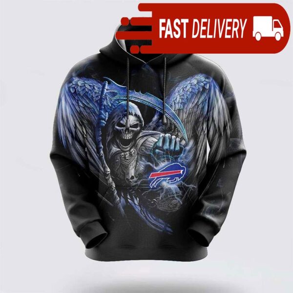 Buffalo Bills Grim Reaper Halloween NFL Hoodie Gifts for Fans - available at - rugbyfanstore.com