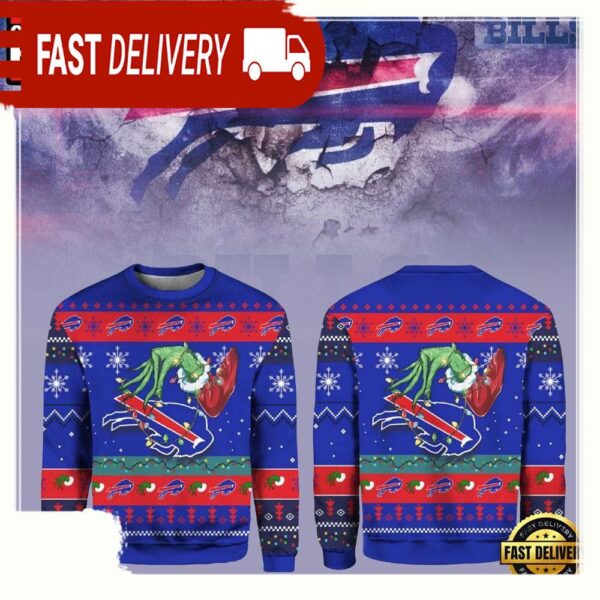 Buffalo Bills Grinch NFL Christmas Ugly Sweater - available at - rugbyfanstore.com