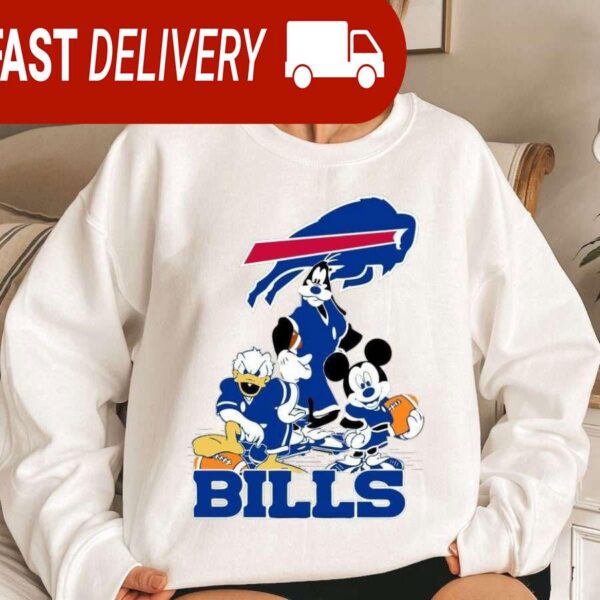 Buffalo Bills Mickey Goofy Donald Disney NFL Sweatshirt Gifts for Fans - available at - rugbyfanstore.com