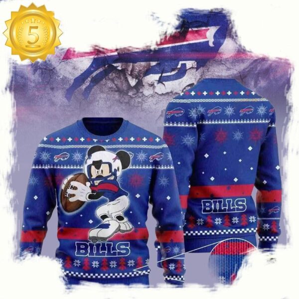 Buffalo Bills Mickey Mouse NFL Christmas Ugly Sweater For Fans Lovers - available at - rugbyfanstore.com