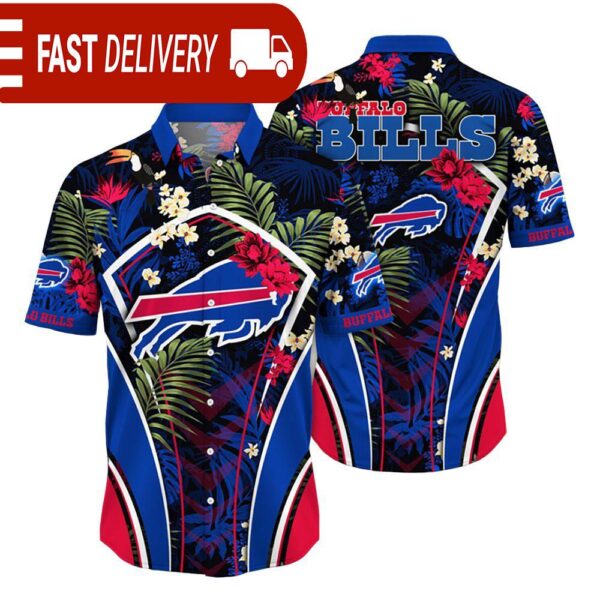 Buffalo Bills NFL Flower Tropical Hawaiian Shirt - available at - rugbyfanstore.com