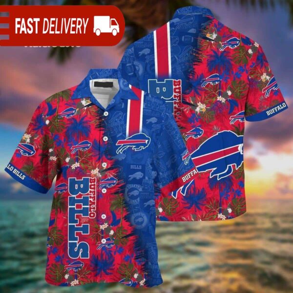 Buffalo Bills Palm Trees Tropical NFL Hawaiian Shirt - available at - rugbyfanstore.com