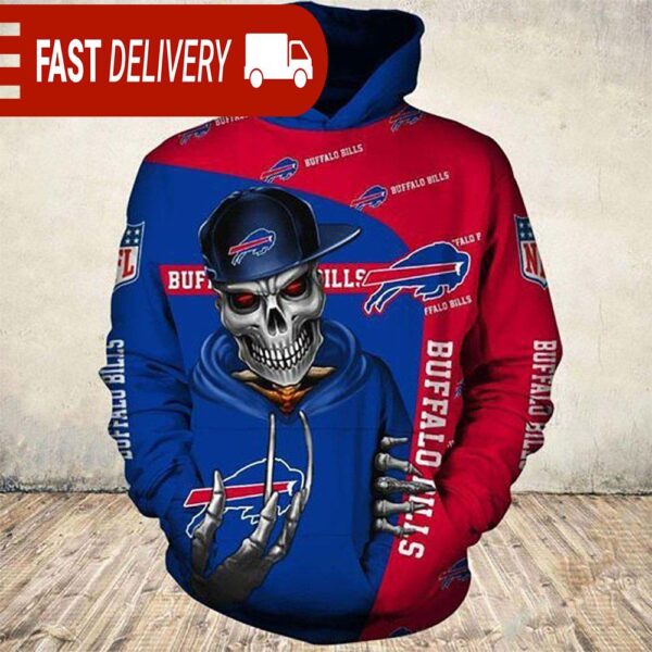 Buffalo Bills Skull of Death Halloween Hoodie NFL Gifts - available at - rugbyfanstore.com