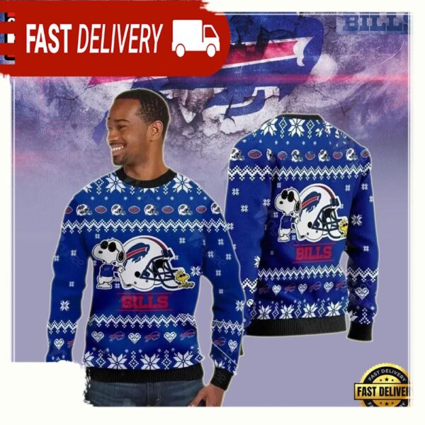 Buffalo Bills X Snoopy NFL Ugly Christmas Sweater - available at - rugbyfanstore.com