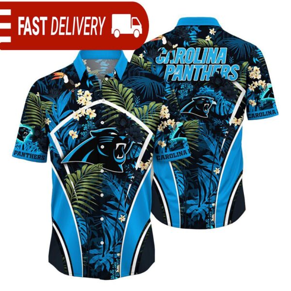 Carolina Panthers NFL Flower Tropical Hawaiian Shirt - available at - rugbyfanstore.com