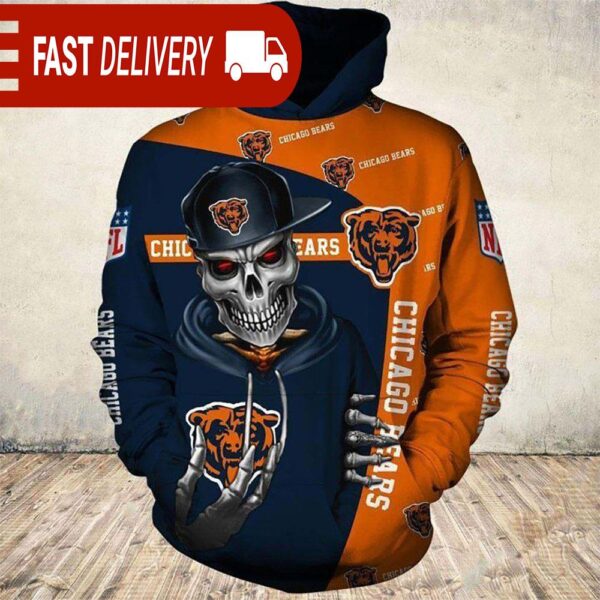 Chicago Bears Skull of Death Halloween Hoodie NFL Gifts - available at - rugbyfanstore.com