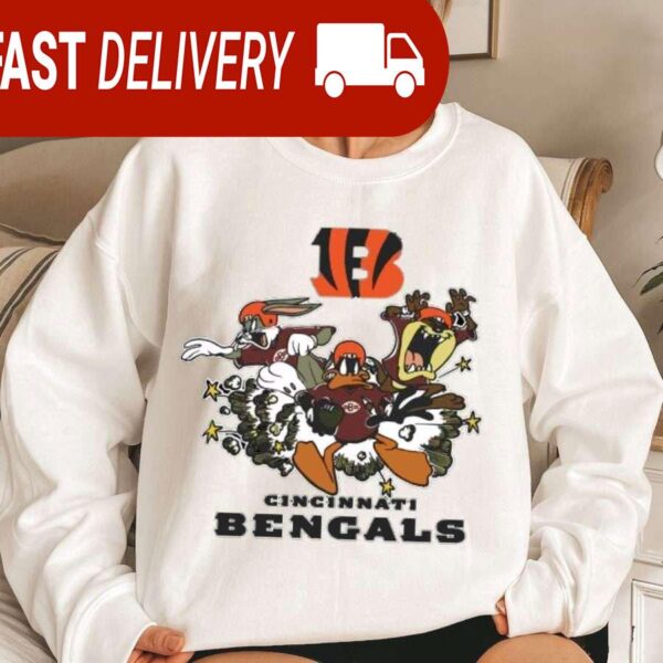 Cincinnati Bengals Football Looney Tunes NFL Sweatshirt Gifts for Fans - available at - rugbyfanstore.com