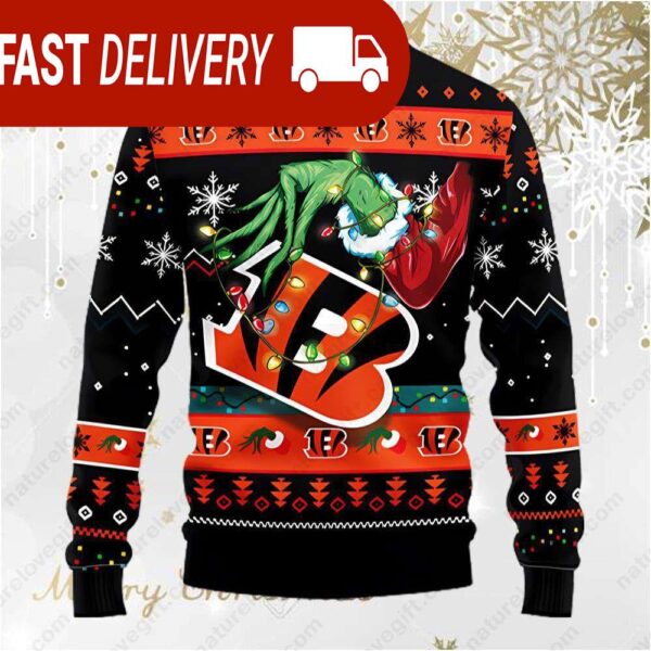 Cincinnati Bengals Grinch Stole Christmas NFL Ugly Sweater - available at - rugbyfanstore.com