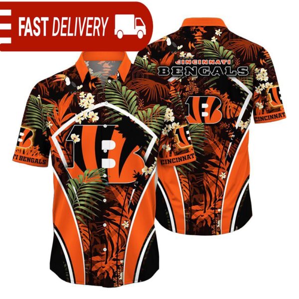 Cincinnati Bengals NFL Flower Tropical Hawaiian Shirt - available at - rugbyfanstore.com