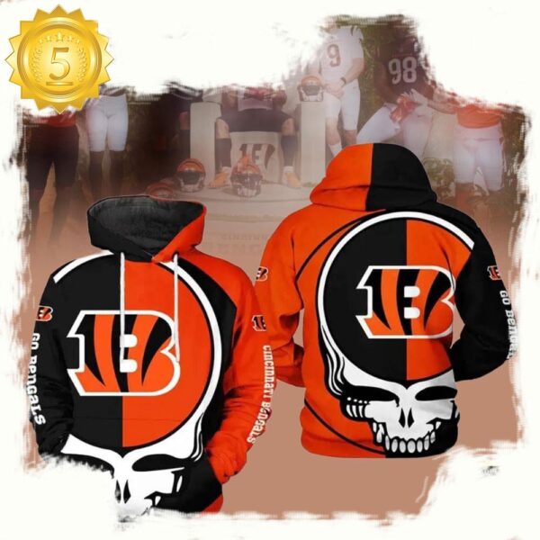 Cincinnati Bengals NFL Grateful Dead Band 3D Print Hoodie - available at - rugbyfanstore.com