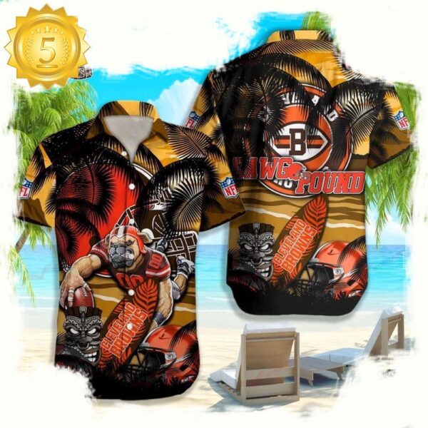 Cleveland Browns NFL Summer Hawaiian Shirt - available at - rugbyfanstore.com