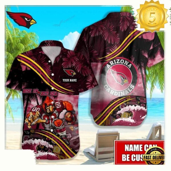 Custom Name Arizona Cardinals NFL Mascot Hawaiian Shirt - available at - rugbyfanstore.com