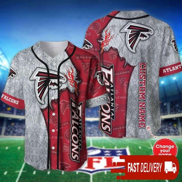 Custom Name Atlanta Falcons Baseball Jersey Shirt NFL Gifts for Fans - available at - rugbyfanstore.com