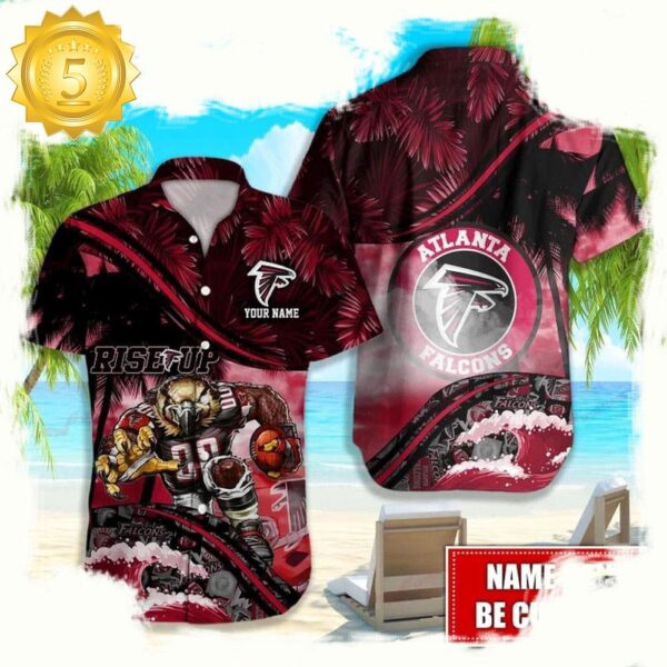 Custom Name Atlanta Falcons NFL Mascot Hawaiian Shirt - available at - rugbyfanstore.com