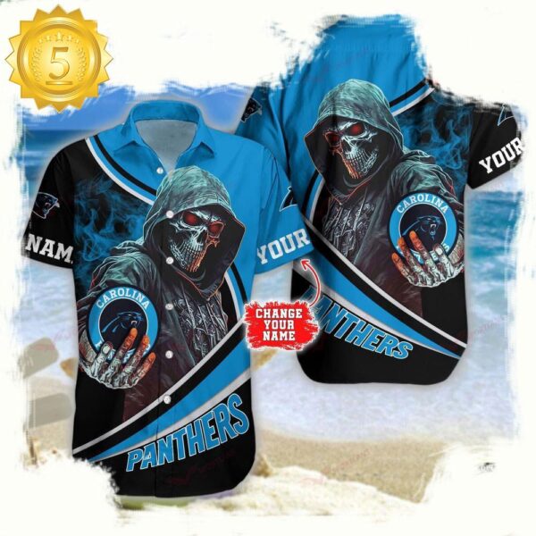 Custom Name Carolina Panthers NFL Hawaiian Shirt - available at - rugbyfanstore.com