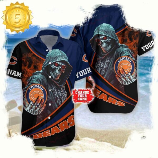 Custom Name Chicago Bears NFL Hawaiian Shirt - available at - rugbyfanstore.com