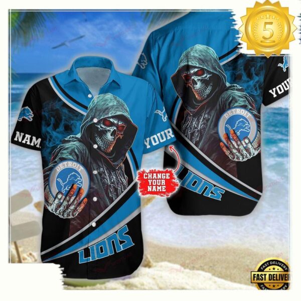 Custom Name Detroit Lions NFL Hawaiian Shirt - available at - rugbyfanstore.com