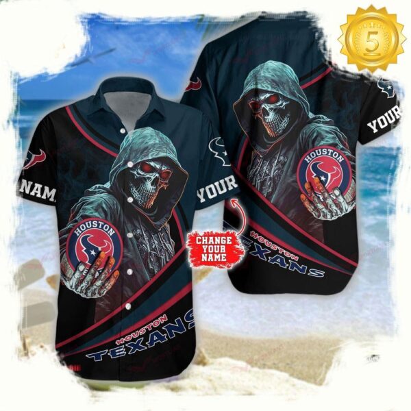 Custom Name Houston Texans NFL Hawaiian Shirt - available at - rugbyfanstore.com