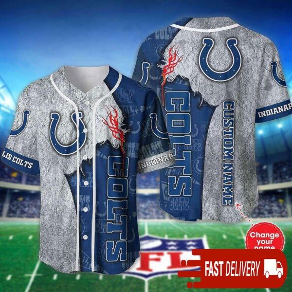 Custom Name Indianapolis Colts Baseball Jersey Shirt NFL Gifts for Fans - available at - rugbyfanstore.com