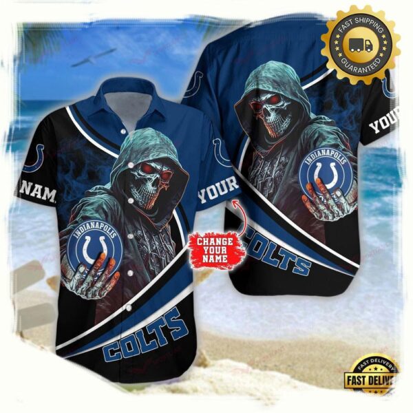 Custom Name Indianapolis Colts NFL Hawaiian Shirt - available at - rugbyfanstore.com