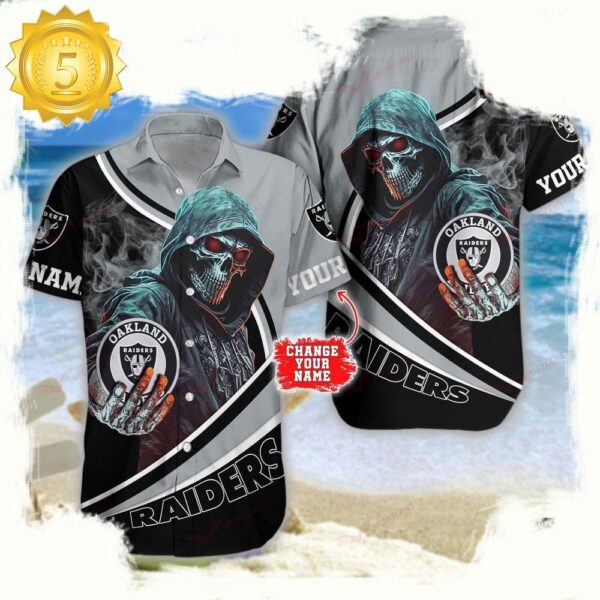 Custom Name Las Vegas Raiders NFL Hawaiian Shirt - available at - rugbyfanstore.com