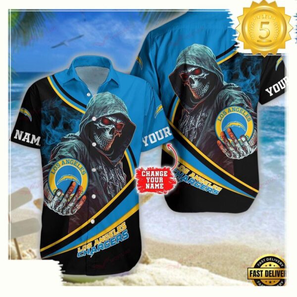 Custom Name Los Angeles Chargers NFL Hawaiian Shirt - available at - rugbyfanstore.com