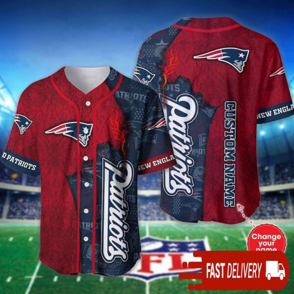 Custom Name New England Patriots Baseball Jersey Shirt NFL Gifts for Fans - available at - rugbyfanstore.com