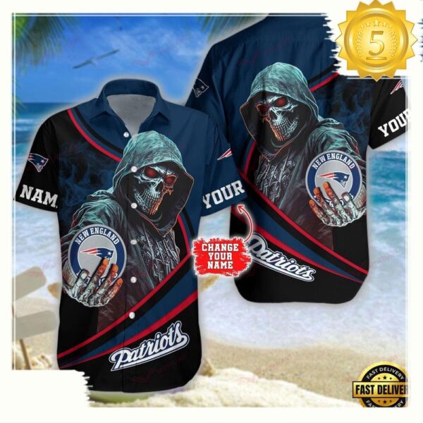 Custom Name New England Patriots NFL Hawaiian Shirt - available at - rugbyfanstore.com