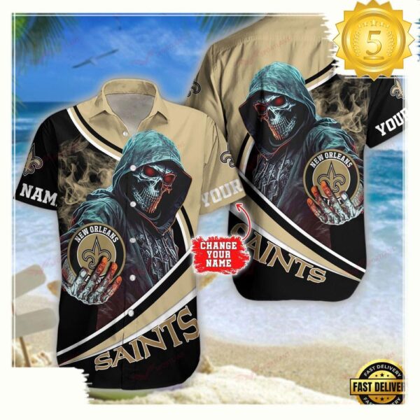 Custom Name New Orleans Saints NFL Hawaiian Shirt - available at - rugbyfanstore.com