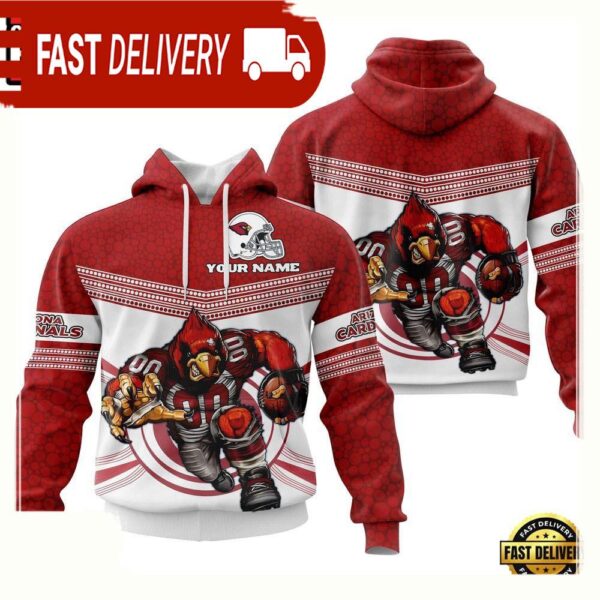 Custom Name NFL Arizona Cardinals Mascot 3D Hoodie New Design - available at - rugbyfanstore.com