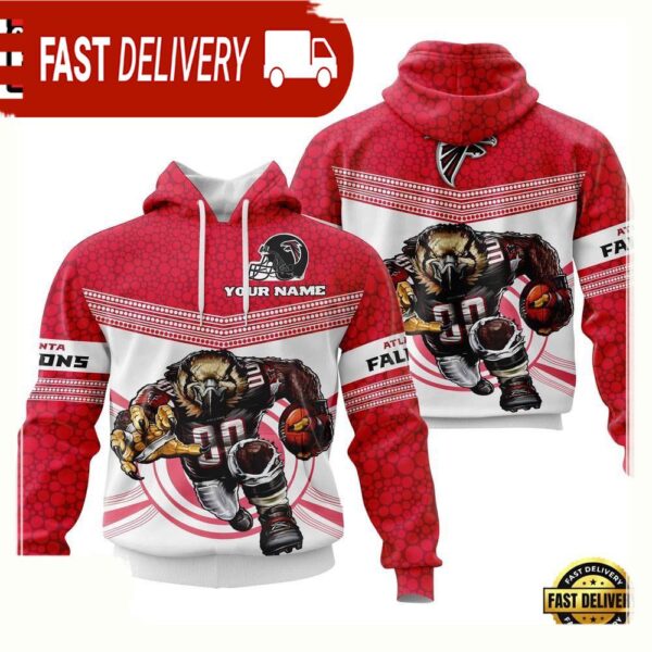 Custom Name NFL Atlanta Falcons Mascot 3D Hoodie New Design - available at - rugbyfanstore.com