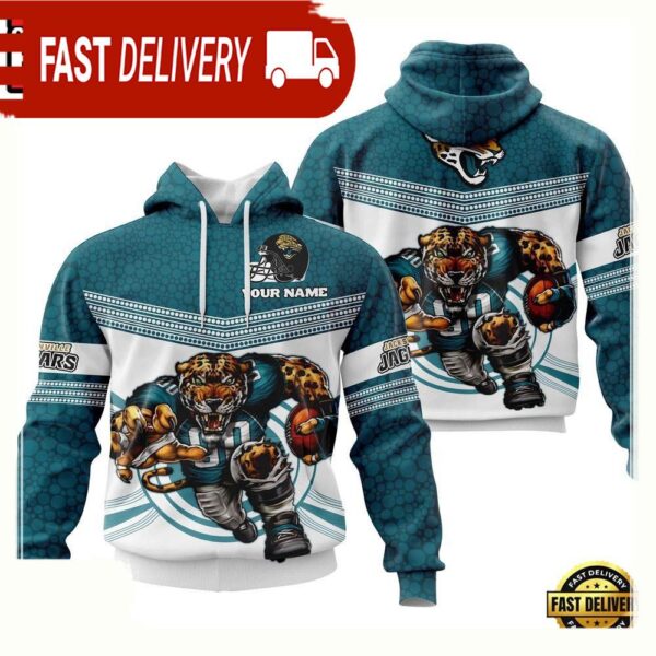 Custom Name NFL Jacksonville Jaguars Mascot 3D Hoodie New Design - available at - rugbyfanstore.com