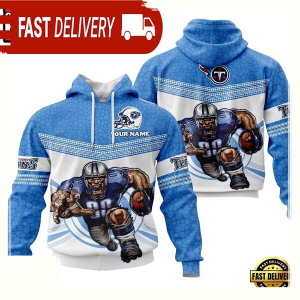 Custom Name NFL Tennessee Titans Mascot 3D Hoodie New Design - available at - rugbyfanstore.com